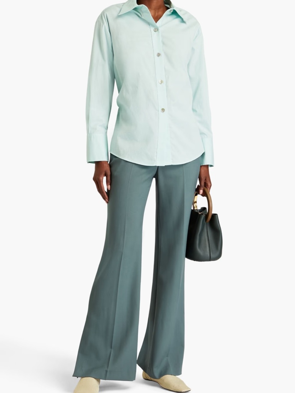 Vince NWT Belted Poplin Shirt XL Mint Oversized Button Down Retail $295 - Picture 2 of 4